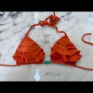 VIX Orange Ruffle Cheeky Bikini